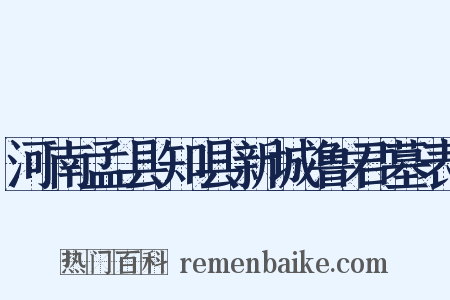 河南孟县知县新城鲁君墓表是什么意思的图片